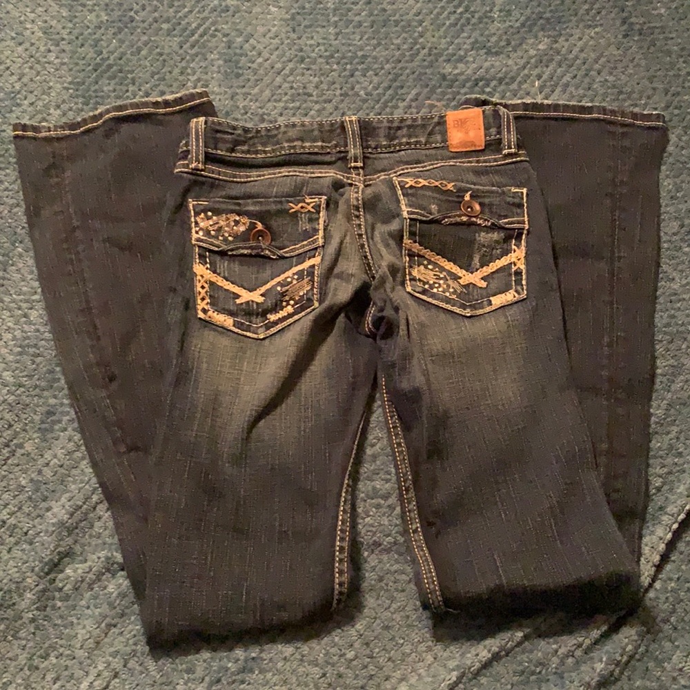 BKE Stella blue bootcut jeans.